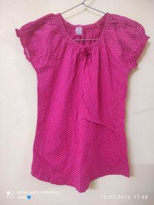 Very Cute Pink White Dotted Top