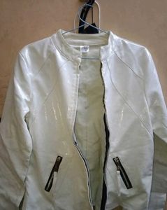 Stylish White Moto Jacket