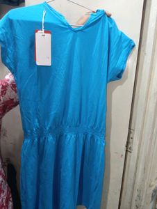 Blue Embroidered Summer Dress