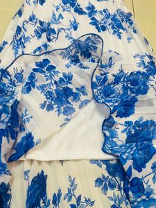 Floral Print White Midi Dress(11-13yrs)