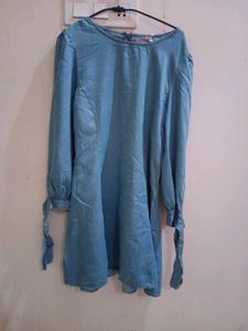 zara brand Blue Denim Style Dress