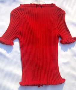RED RIB-KNIT CROP TOP♥️