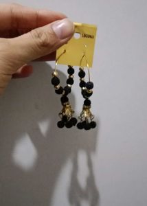 Black beaded earrings