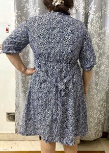 Beautiful blue with white stripes dress