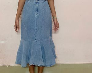 Pleated Mid Long Skirt For Women
