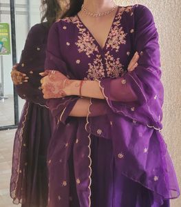 Purple Embroidered Salwar Kameez