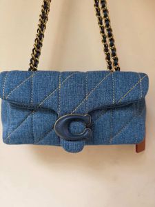 Coach Denim Quilted Tabby Small Shoulder Bag
