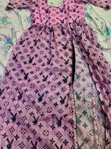 Pink Kurti A-line Little Bit Ghera