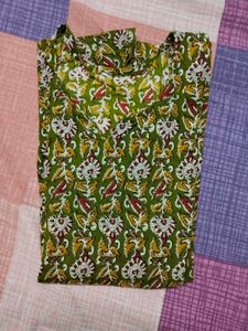 Green Floral Print Kurti