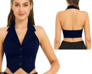 Savana Blue Halter Top Vest