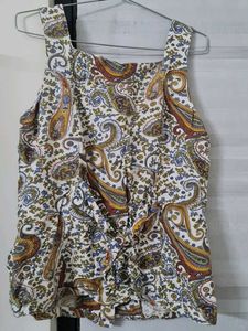 Paisley Print Sleeveless Top
