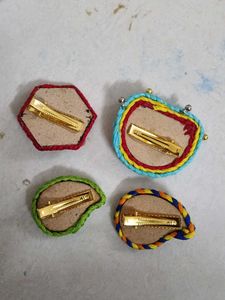 Floral Embroidered Hairclips