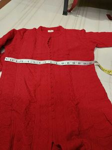 Red Chikankari Kurta