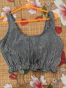 Checkered crop Top(never Worn)