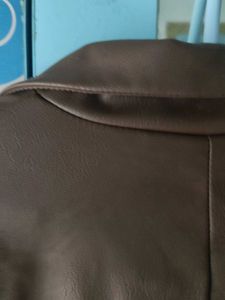 Brown Faux Leather Blazer