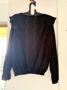 Ruffled Black Blouse