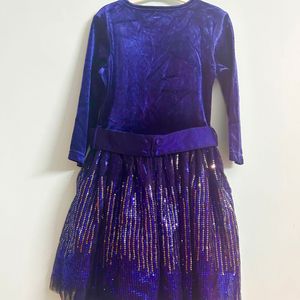 Limited Edition Navy Blue Velvet Sequence Dress