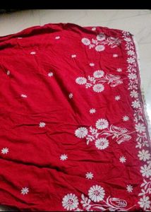 Red Embroidered Kurta Set