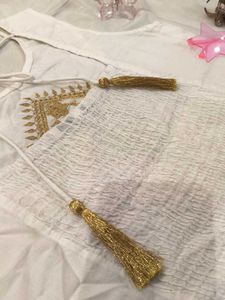 White Embroidered Tank Top