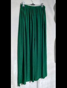 Free Size Stracheble Shiny Green Wide Leg Plazo