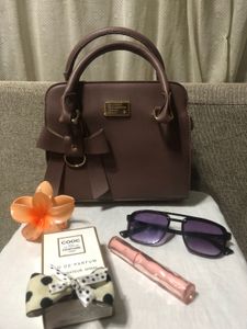 Mauve Leather Satchel