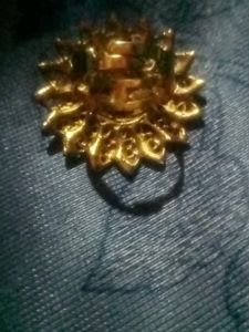 Tri-Color Floral Statement Ring