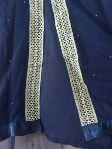 Navy Blue Top With Net Koti
