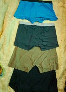 Mens Ice Silk Seamless Boxer Briefs - 4 Pc
