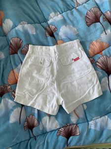 White High Waisted Shorts