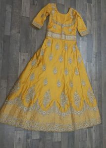 Elegant Yellow Embroidered Anarkali Gown