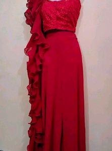 Price DropMaroon Ruffled Plazzo Dress💞❣️