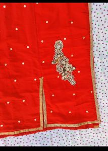 Red Embellished Kurta