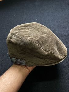 Massino Dutti Flat Codroi Leather Strap Cap
