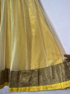 Embroidered Anarkali  Yellow Kurta