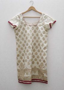 Ivory Embroidered Salwar Suit With Dupptta