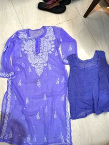 Purple Kurta With Lining