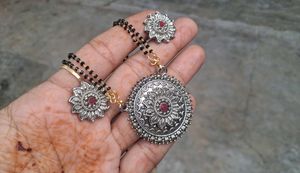 Oxidized Mangalsutra Set