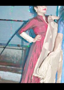 Ethnic long Gown with heavy dupatta