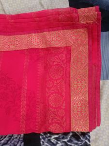 Pink Georgette Saree