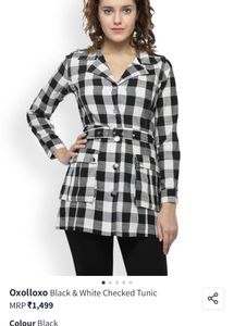 Black & White Checked Tunic with Belt