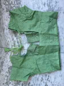 Green Embellished Saree Blouse