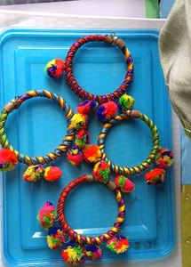 Colourful Pom Bracelet For Navratri