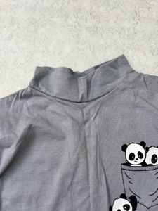 Cute Panda Print Long Sleeve Top