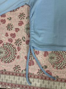 Ribbed Top With Drawstrings