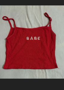 Red &#39;Babe&#39; Tank Top