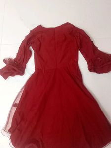 Burgundy Flowy Dress