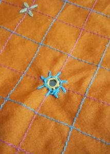 3 piece mirror embroidery unstitched cotton suit