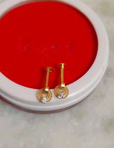 Gold Circle Stud Earrings