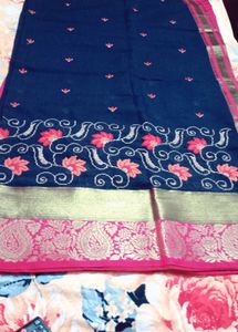 Handloom SilkElegant Navy Blue Saree