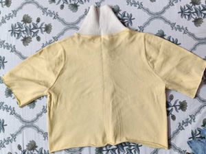 Yellow Ribbed Knit Top